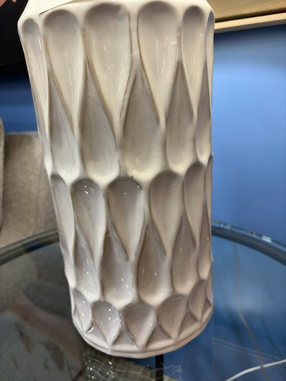 LAMP CREAM GLAZE HARLEQUIN PATTERN