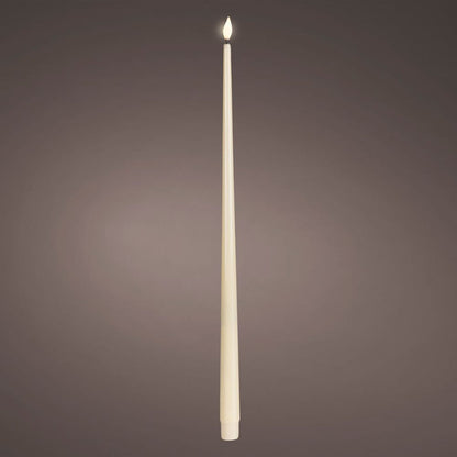 LED Realistic Dinner Wick Candle - Cream/Warm White