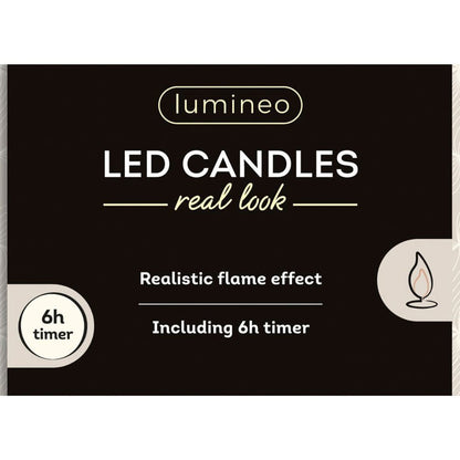 LED Realistic Dinner Wick Candle - Cream/Warm White