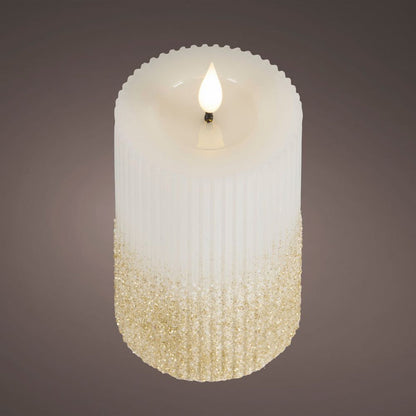 LED Realistic Wick Candle - Off White/Warm White