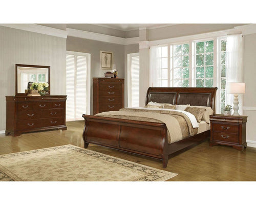Lifestyle Furniture C4116A Cherry Brown collection room setting; this listing is the mirror