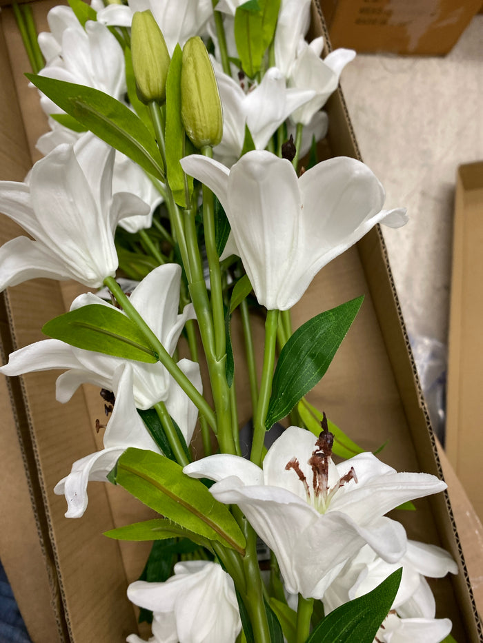 LILY STEM WHITE REAL TOUCH 30"