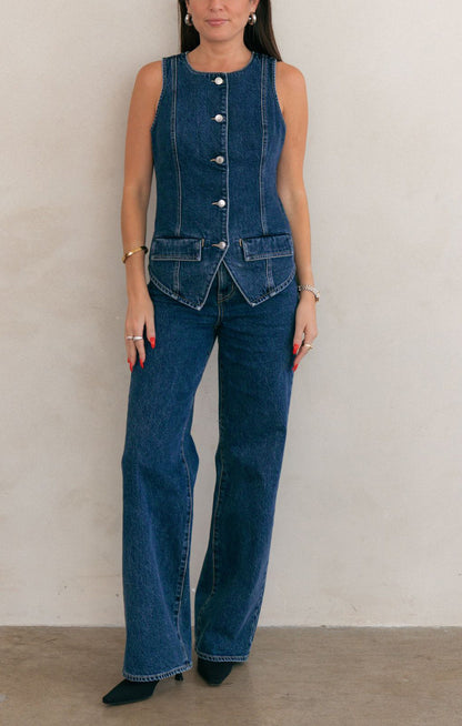 Midland Vest Top ~ Deep Well Indigo