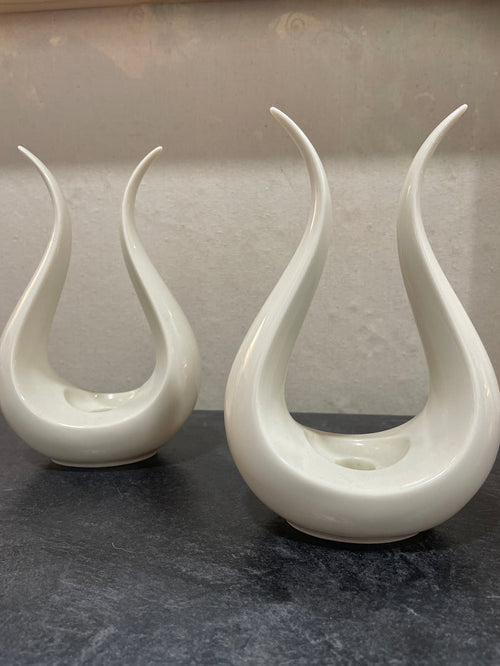 PAIR OF LENOX LYRE CANDLE HOLDERS