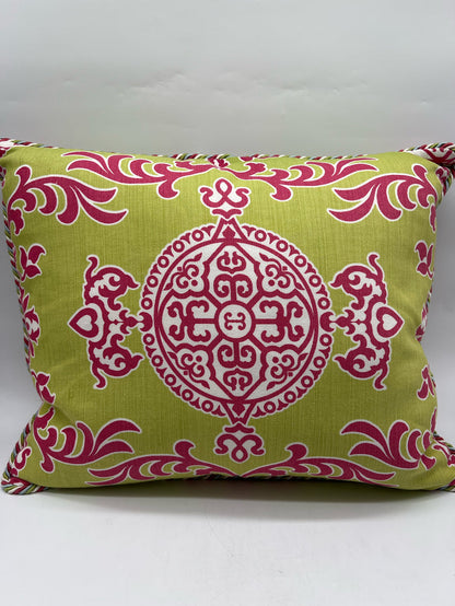 PILLOW PINK & GREEN MULTI COLOR PIPING