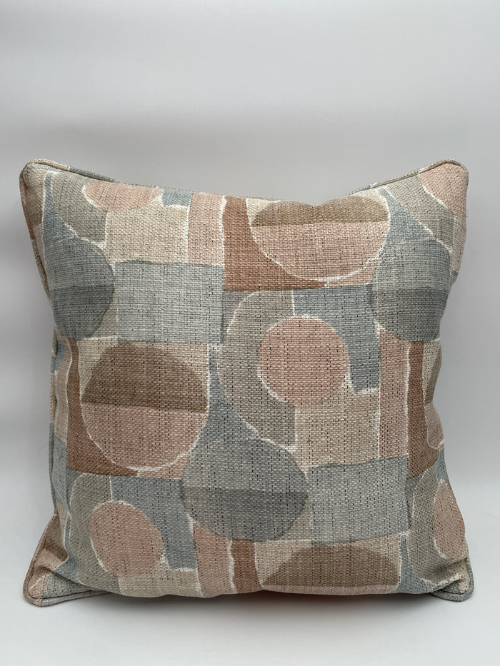 PILLOW SAGE BROWN AND BLUE GEOMETIRIC