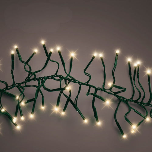 Premier Plug In Christmas Lights (Mains Powered) – Soft Gold LED Cluster String Lights