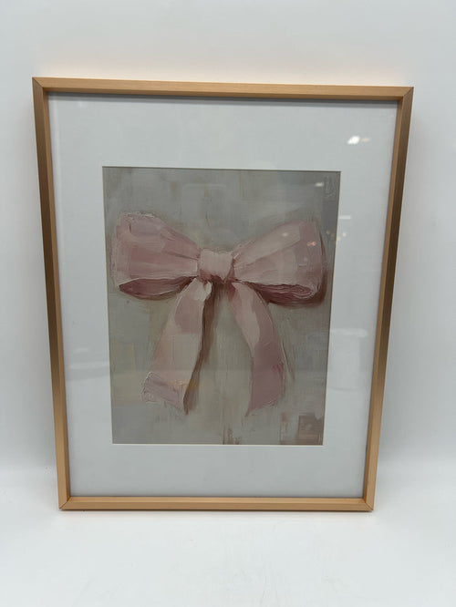 PRINT PINK BOW IN COPPER FRAME