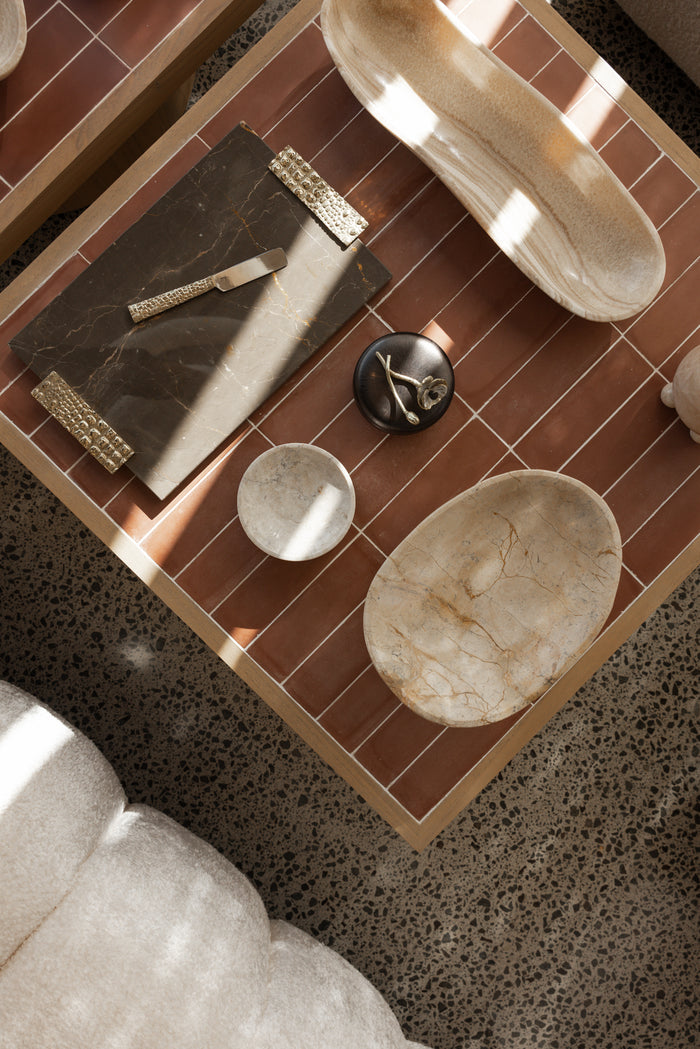 polished onyx decorative tray bowl