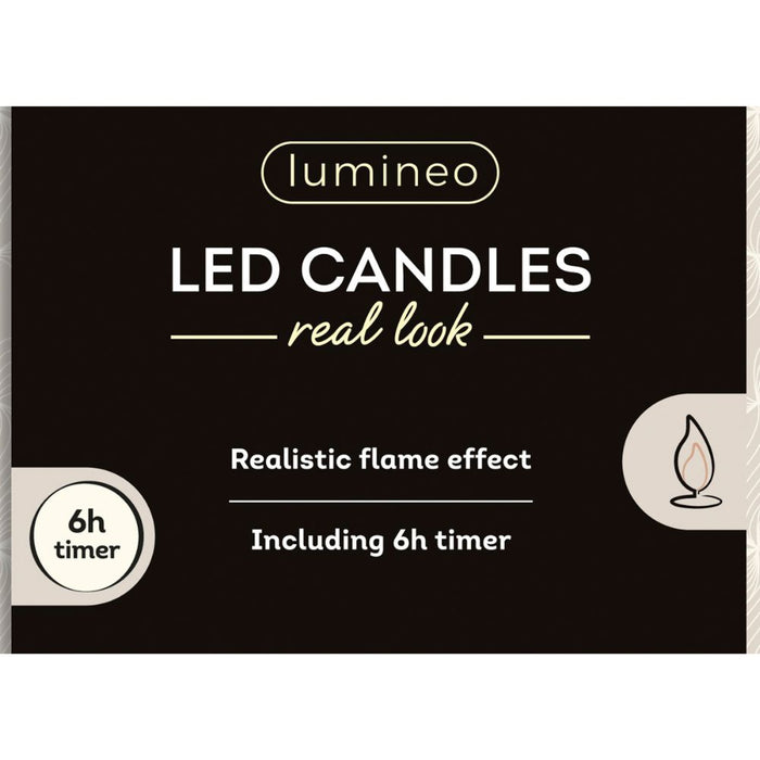Set of 2 LED Realistic Wick Candle - Cream/Warm White