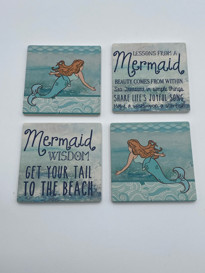 SET OF 4 MERMAID COASTERS