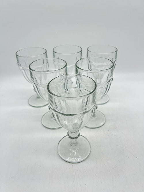 SET OF 6 GLASS GOBLETS
