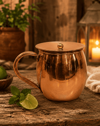 Signature Barreled Smooth Copper Mug Set | 16 oz