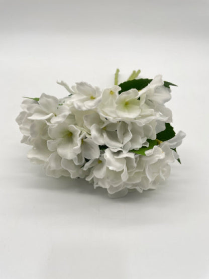 SILK HYDRANGEA WHITE REAL TOUCH BUNDLE THREE STEMS