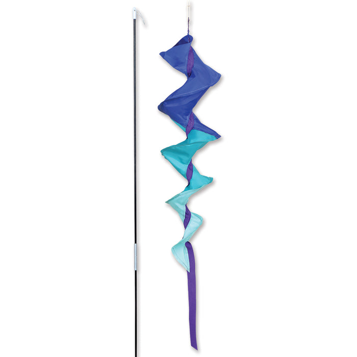 SoundWinds Small Fusilli Spinning Recumbent Bike Windsock - Blue