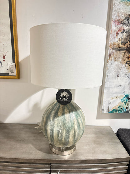TABLE LAMP BLUE AND GRAY CERAMIC
