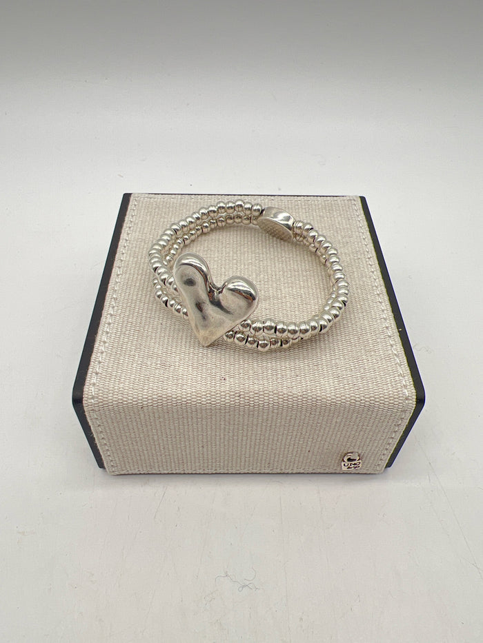 UNO DE 50 PALPITO SILVER DOUBLE BEAD STRAND BRACELET SIZE M
