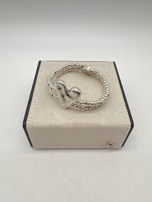 UNO DE 50 PALPITO SILVER DOUBLE BEAD STRAND BRACELET SIZE M