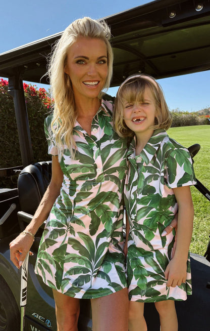 Clubhouse Dress ~ Pink Palms