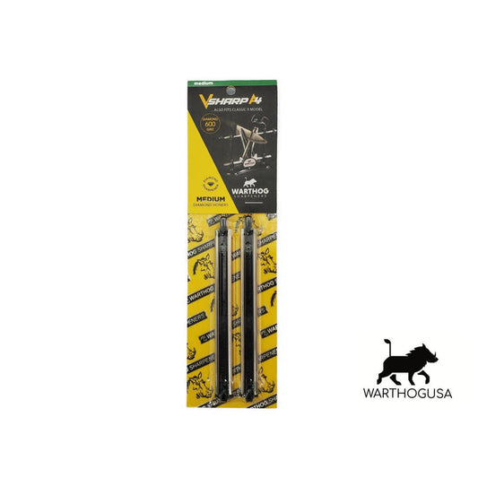 Warthog V-Sharp Classic II medium 600 grit diamond replacement sharpening stones in yellow retail packaging.