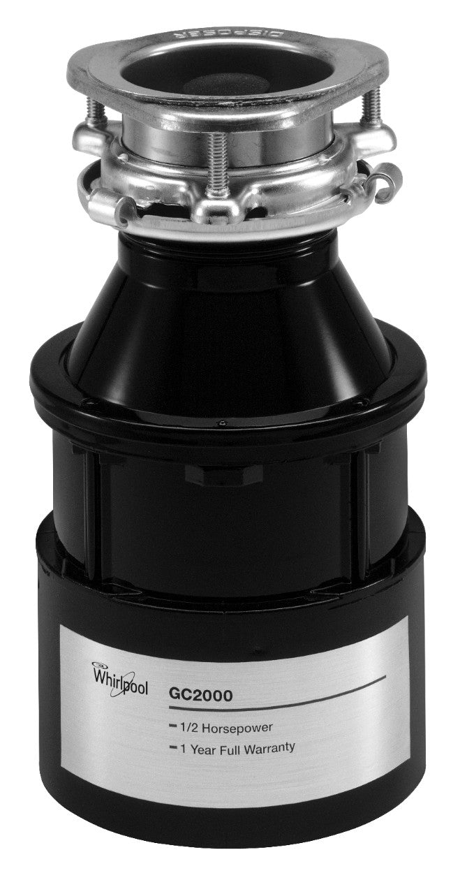 Whirlpool GC2000 1/2 HP Continuous Feed Garbage Disposal - Black