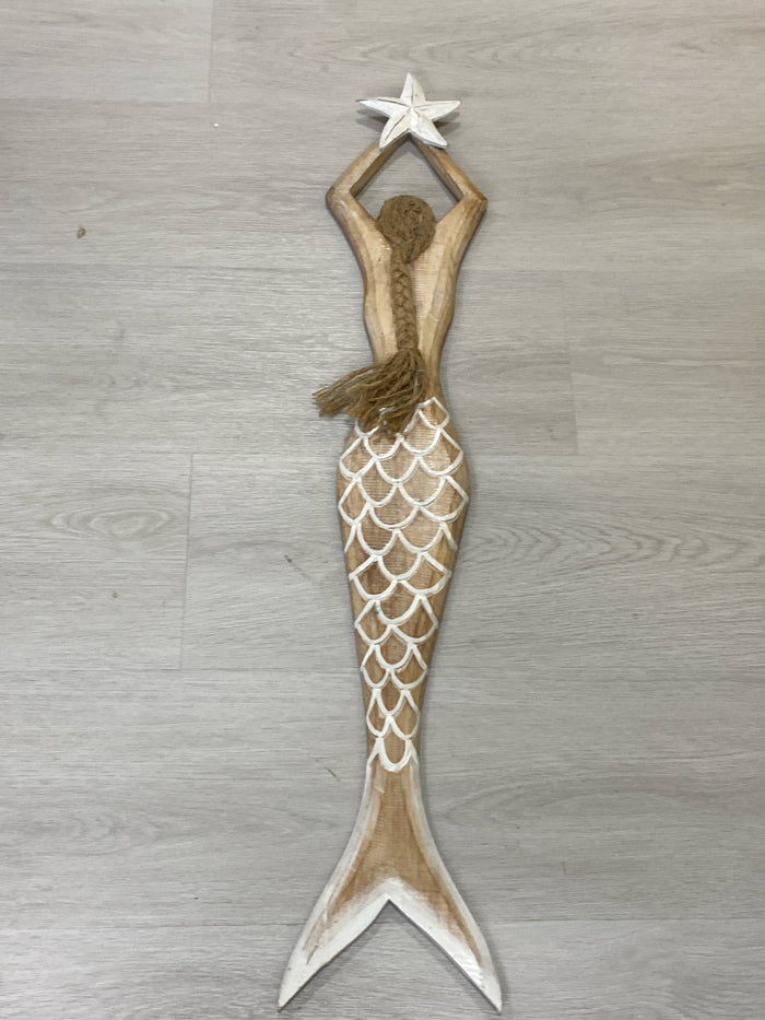 WOOD MERMAID WALL DECOR