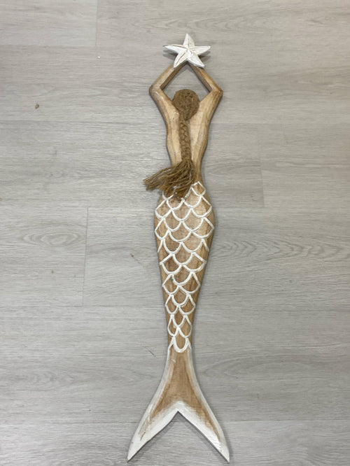 WOOD MERMAID WALL DECOR