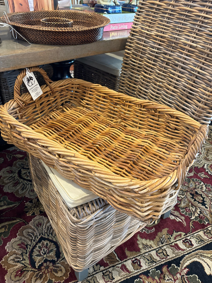 WOVEN TRAY W/ HANDLES